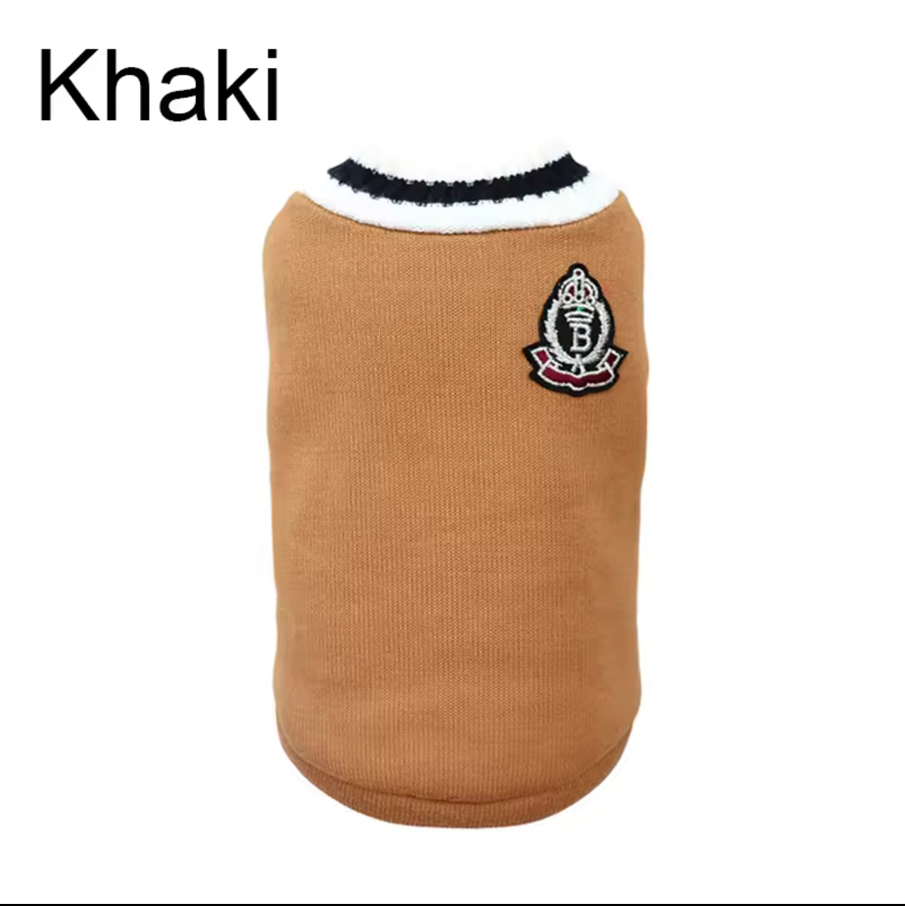 College Style V-Neck Sweater – Warm Pet Sweater for Small Dogs & Cats